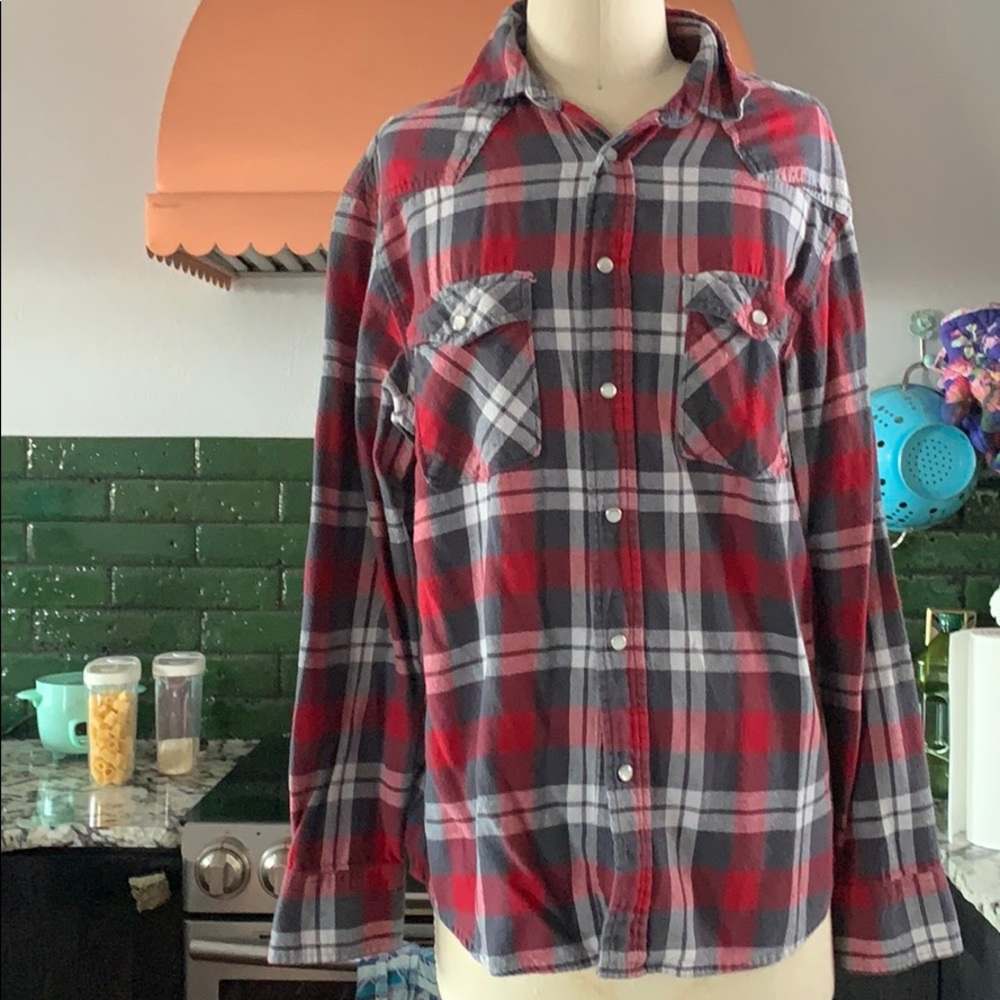 Mossimo pearl snap flannel